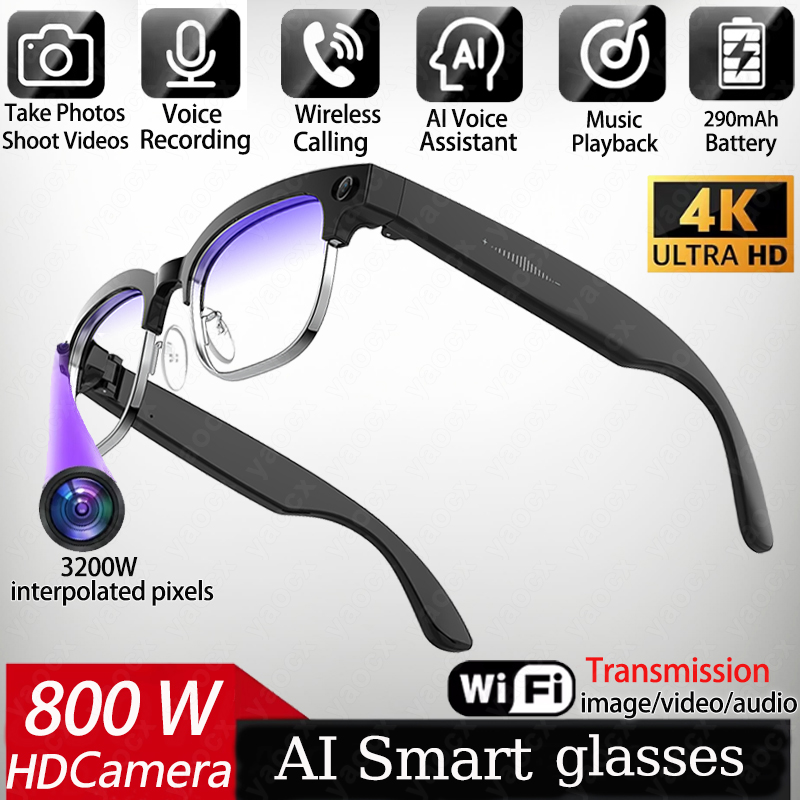 Smart Glasses Ar - 4K 스마트 AI 안경 8MP 카메라