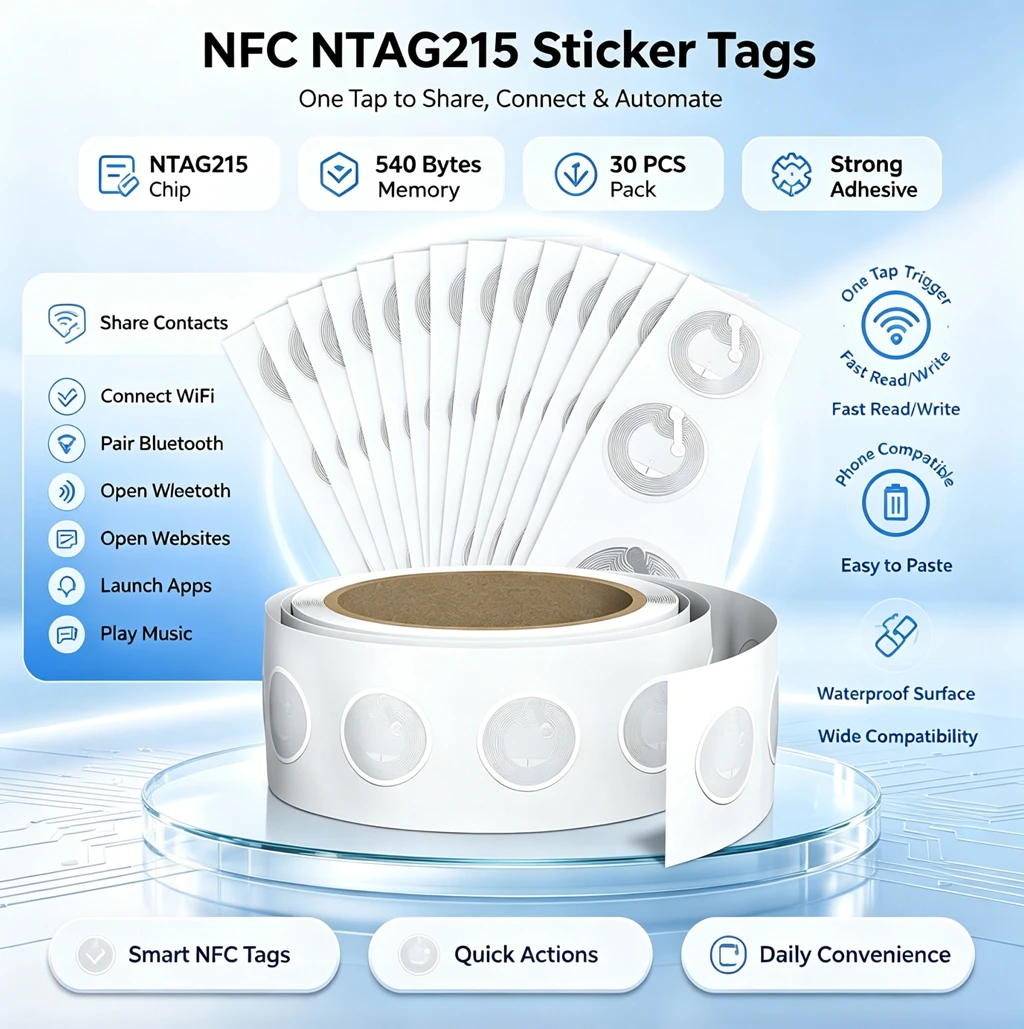 Nfc Tag Programmable - 10-50개 고용량 NTAG215 NFC 스티커, 모든