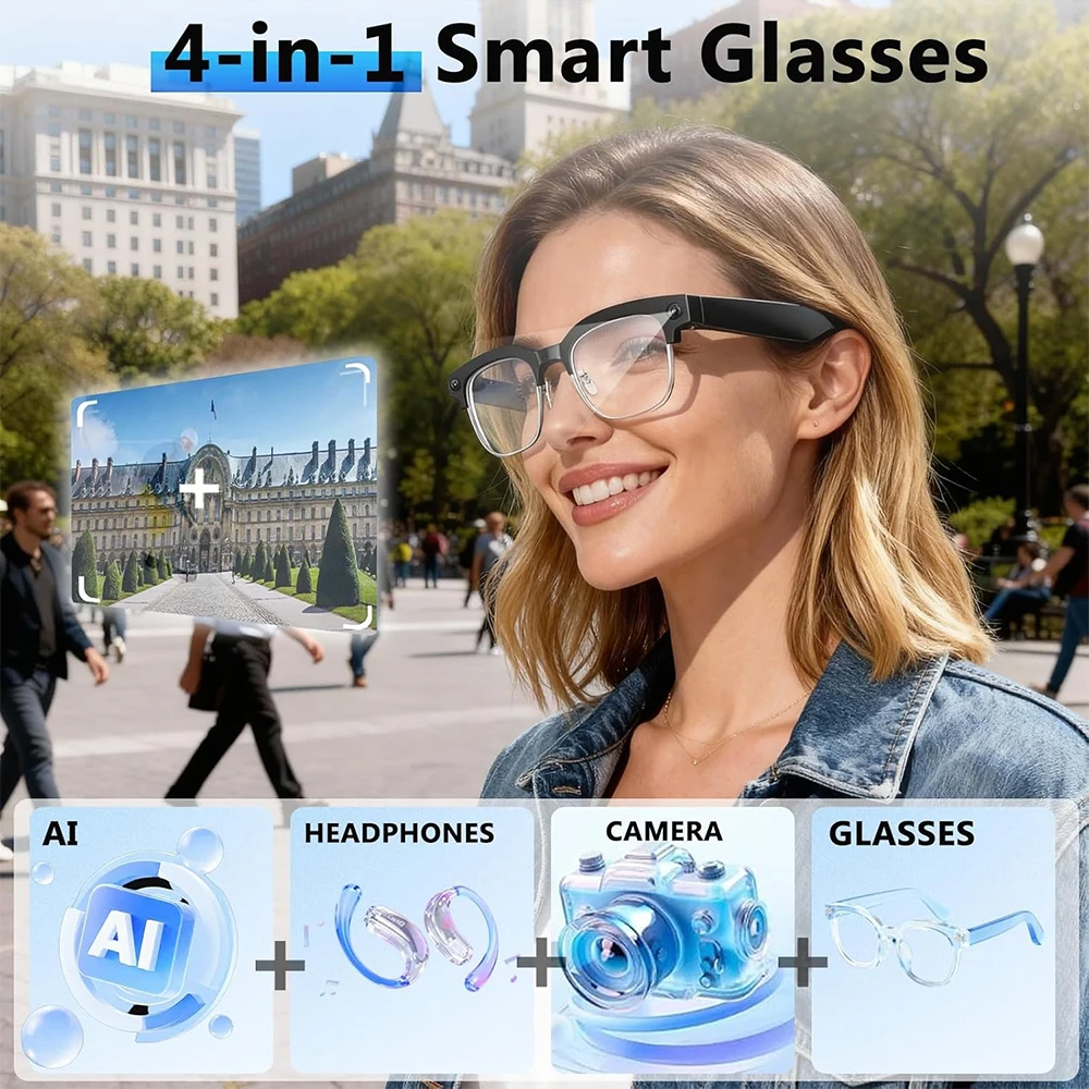 4K 스마트 AI 안경 8MP 카메라 비디오 녹화 사진 - Smart Glasses Ar 리뷰 및 가격
