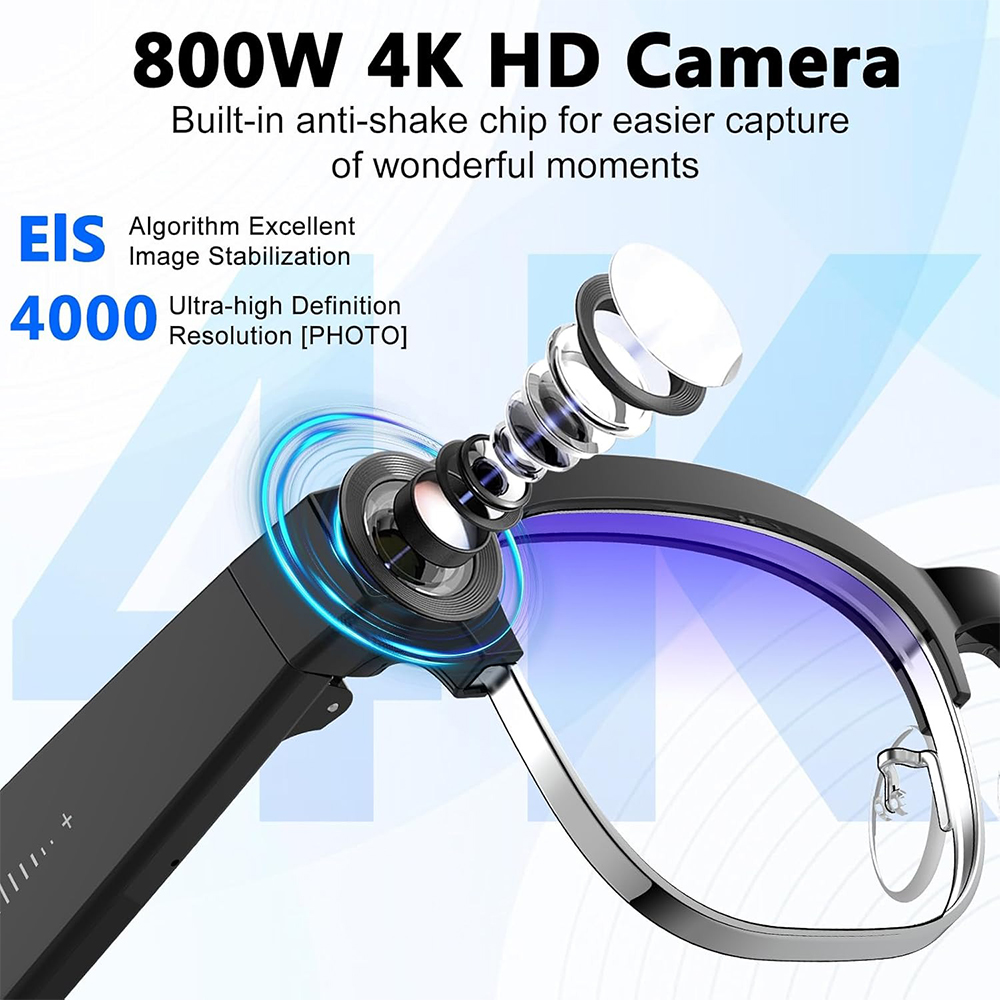 4K 스마트 AI 안경 8MP 카메라 비디오 녹화 사진 - Smart Glasses Ar 리뷰 및 가격