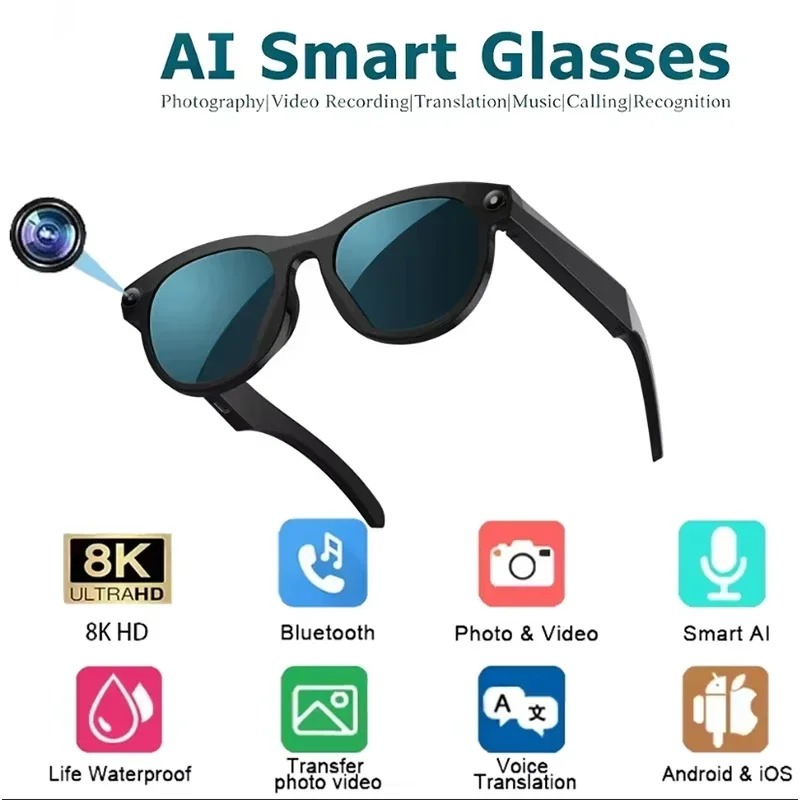 8KHD 스마트 AI 안경 색상변경 1200MP 번역  - Smart Glasses Ar 리뷰 및 가격