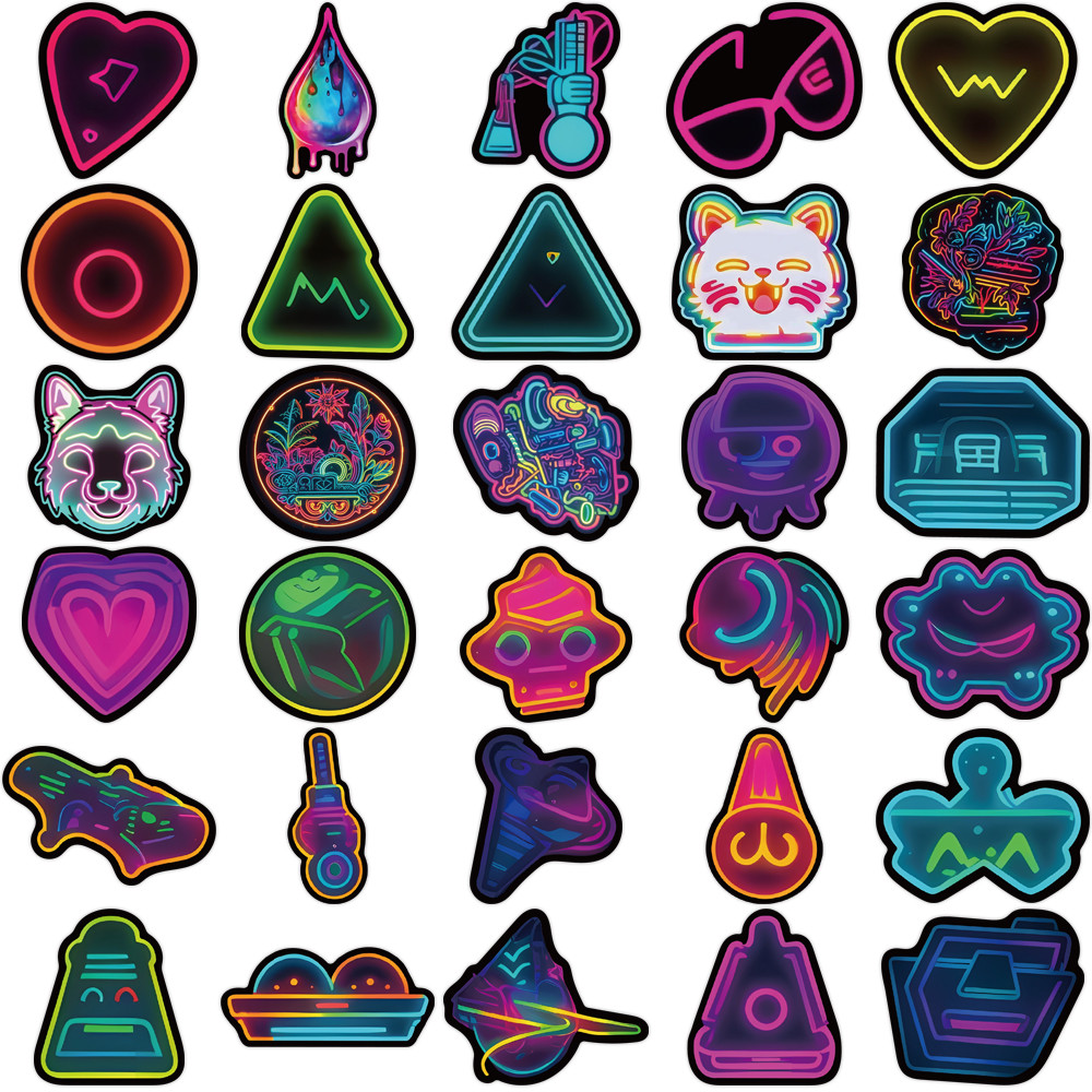 60피스 네온 스타일 스티커 - 일상 용품 및 전자 기 - Electronics Gadgets Store 리뷰 및 가격