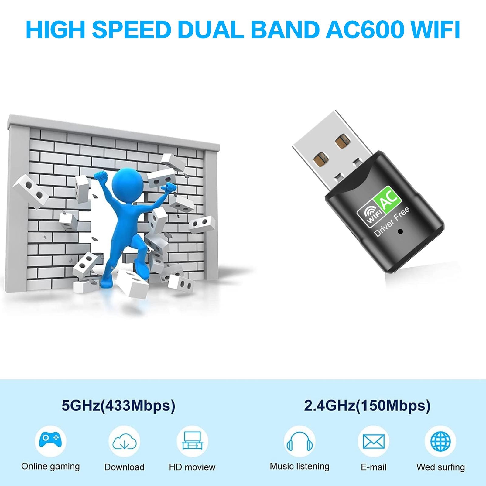 AC600 USB WiFi 어댑터, PC 데스크탑 노트 - Mini Pc Windows 리뷰 및 가격